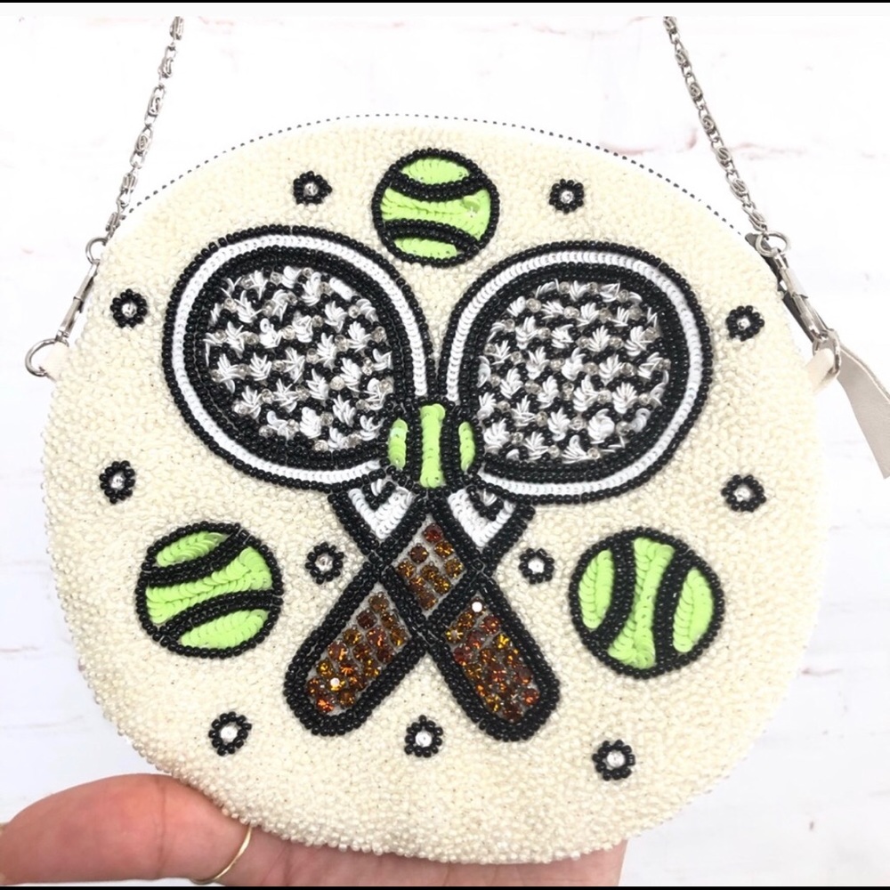 🎾Hand beaded Round Tennis Crossbody Purse🎾